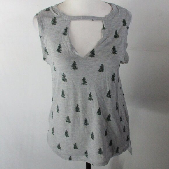 Grayson/Threads Women's Gray Top w Trees Size Small - Picture 1 of 7
